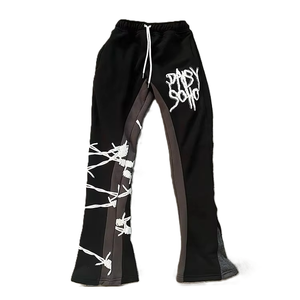 Pantalon de survêtement personnalisé de haute qualité avec motif imprimé en relief, pour hommes et femmes, OEM, bicolore, coupe large, respirant, été-printemps - Product Image 5