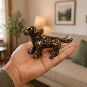 SHUBHAM Handcrafted Solid Brass Dog Figurine Statue Decorative Animal Sculpture Home & Office Decor Collectible <b>Gift</b> - Product Image 2