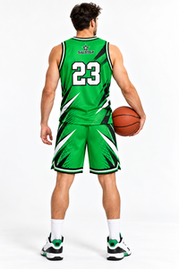 Conjunto de Uniforme de Baloncesto Verde Sublimado Personalizado para Hombre, Jersey y Pantalones Cortos de Baloncesto de Poliéster Premium, Fabricante de Ropa Deportiva para Equipos - Product Image 4