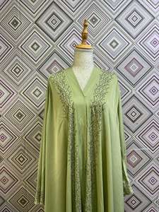 Best Quality Hand Embroidered Beaded Vintage Premium Nida Abaya Anti-Pilling Meera Fashion Designers Indian/Pakistani V Neck - Product Image 3