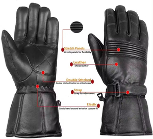 Guantes de Motociclismo de Cuero para Exteriores, Ligeros, Transpirables, Antideslizantes, Compatibles con Pantalla Táctil, para Ciclismo - Product Image 5