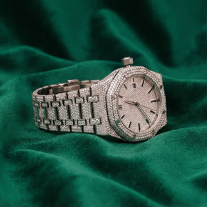 Montre automatique de luxe entièrement sertie de moissanite, en acier inoxydable, saphir, étanche, style diamant, pour homme et femme - Product Image 2