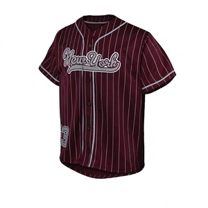 Camiseta de Béisbol de Nueva York para Hombre, a Rayas, con Botones, Manga Corta, Absorbente de Humedad, Uniforme, Corte Regular para Adulto, 100% Poliéster - Product Image 5