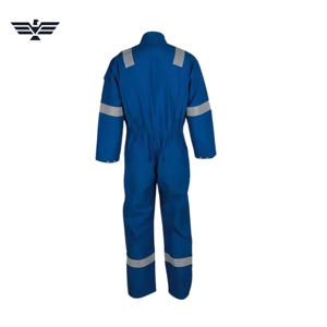 Combinaison de travail industrielle FR en coton ripstop haute visibilité, personnalisée, bleue, pour hommes, confortable - Product Image 3