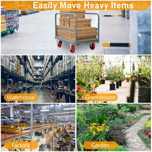 Heavy Duty 2000lbs Camión con panel de acero Ruedas de freno giratorias de 6 \ "3 pasamanos laterales (36 \" 24 X \ ") Carrito para paneles de yeso Carritos - Product Image 5