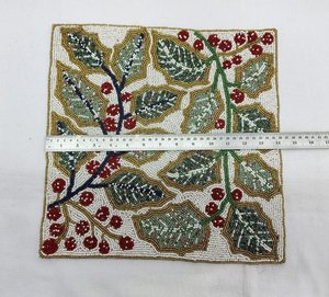 Handmade Beaded Placemat Round <b>Table</b> <b>Mat</b> Embroidered Floral Decorative <b>Mats</b> for Home Hotel Wedding Party - Product Image 1