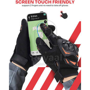 Gants de moto en cuir de haute qualité, pour la conduite, la course, la sécurité, compatibles écran tactile, en vente - Product Image 5