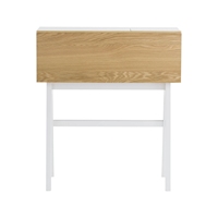 Escritorio de Estudio de Madera Duradero y Minimalista LUOOMA con Gabinete de Almacenamiento Modelo 123015 para Dormitorio, Sala de Estar o SOHO