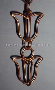 Cadena de Lluvia Colgante de Cobre con Diseño Floral para Decoración de Jardín Exterior - Product Image 4