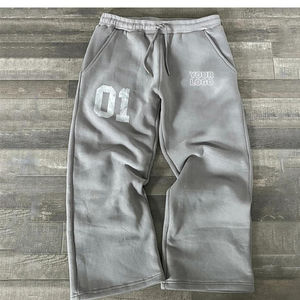 2026 Wholesale Dark Grey 400 Gsm Custom Print Logo Casual Breathable Quick Dry <b>Drawstring</b> Closure Lightweight <b>Trousers</b> Cotton - Product Image 1