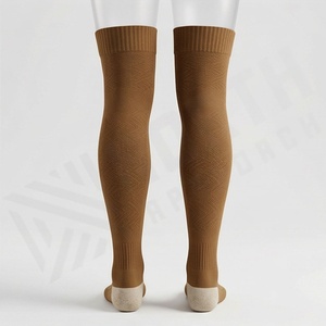 Knee High <b>Socks</b> Solid Color Breathable Spandex Polyester Knitted Casual Wear Autumn Style Adult Women's <b>Socks</b> - Product Image 2
