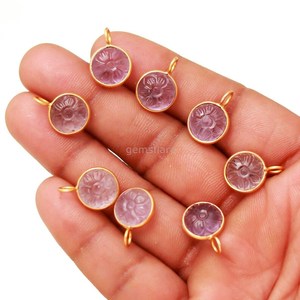 Natural Pink Amethyst Flower Pendant 925 Sterling <b>Silver</b> Jewelry Hand Carved Gemstone Charm Amethyst Stone Pendant For Jewelry - Product Image 5