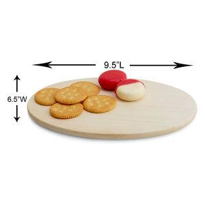 Assiettes de service en bois Offre Spéciale Lot de 6 assiettes en bois d'acacia naturel avec support Ensemble de vaisselle Usage quotidien Dessert Apéritif Plateaux - Product Image 3