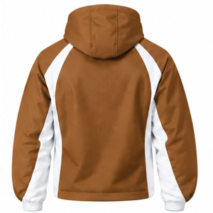 Conjunto Deportivo con Capucha Color Camel Blanco, Chaqueta con Cierre Completo y Pantalones a Juego, Uniforme Deportivo de Dos Piezas Personalizado para Entrenamiento de Equipo - Product Image 4