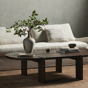 Table basse d'extérieur en teck massif naturel, durable, personnalisable, style moderne minimaliste pour la maison - Lumi - Product Image 1