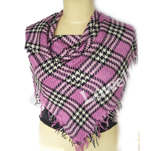 Écharpe de cou jacquard tricotée à carreaux, design carré personnalisé pour l'été, écologique, douce, légère, châle de mode - Product Image 1