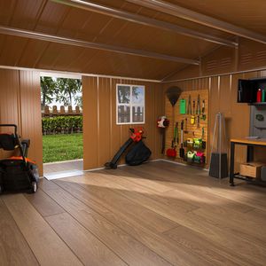 Capanno da Giardino in Metallo Resistente 12x10 FT, Impermeabile, con Finestre, Porta Chiudibile a Chiave e Ventilazione - per Stoccaggio in Giardino - Product Image 5
