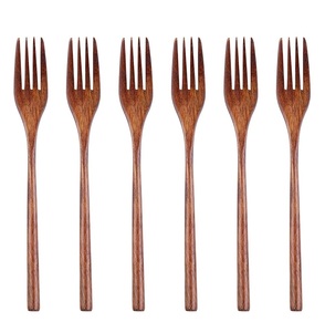 Ensemble de fourchettes en bois d'acacia de grande taille - Prix abordable - Ustensiles de table pour mariage - Fourchettes en bois naturel - Respectueuses de l'environnement - Product Image 5