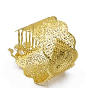 Pulsera Kada de latón chapado en oro de 14K, 18K, 24K al por mayor, brazalete ancho de filigrana con cierre de cadena, pulseras Kada de moda - Product Image 2