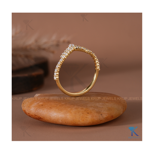 Minimalist Pavé Tiara Crown Nesting Band in Yellow Gold Stackable Ring for Women Elegant Design <b>Fine</b> Jewelry Perfect for Wedding - Product Image 5