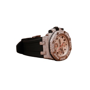 สินค้ามาใหม่นาฬิกาเพชรโมอิส925 2โทนหรูหราพร้อมสายรัดยางแบบฮิปฮอปไอซ์ออก VVS - Product Image 1