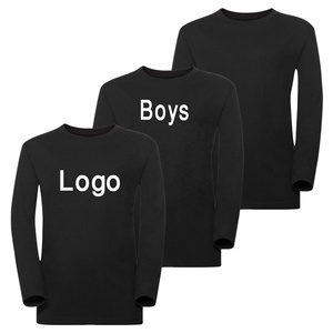 Vente en gros 220 g/m² T-shirts imprimés vintage personnalisés pour garçons 100% coton tricoté à manches longues Style décontracté grande taille compressé - Product Image 1