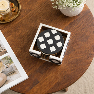 Premium Bone Inlay Coaster Set for Coffee <b>Table</b> and Dining <b>Table</b> - Product Image 4
