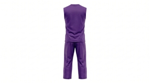 Conjunto de Pantalones y Top Morado sin Mangas de Algodón para Taekwondo Dumela International, Cintura Alta, con Logotipo, Transpirable, Unisex, para Entrenamiento - Product Image 2