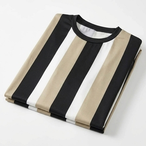เสื้อสเวตเตอร์ถักทรงสลิมสไตล์เรโทร เสื้อยืดลำลองใส่สบายระบายอากาศได้ดี เป็นมิตรกับสิ่งแวดล้อม สำหรับผู้ชาย ลายริบแถบ  น้ำหนัก 220 กรัม - Product Image 3