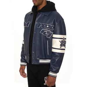 Custom Color & Sizes Top Selling <b>Men</b> <b>Leather</b> <b>Jackets</b> Custom Made Genuine <b>Leather</b> Embroidery Button Closure <b>Leather</b> Avirex <b>Jacket</b> - Product Image 4