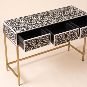 Bone Inlay <b>Drawer</b> <b>Console</b> <b>Table</b> For Living Room Bedroom And Office Use Decorative Bone Inlay Furniture Premium Quality - Product Image 5