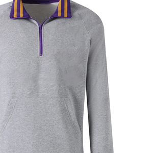 Sweat-shirt à demi-zip personnalisé Omega 2026 avec bordure jaune, logo brodé, poche avant, coupe classique, vente en gros - Product Image 5