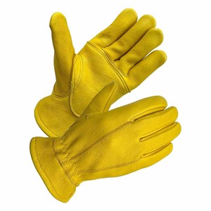 Top-grade Heavy-duty Cowhide Grain Leather Adjustable <b>Wristlet</b> Anti-static Driver Work Gloves Breathable Industrial Safety - Product Image 1
