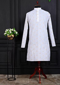 Kurta Pyjama en Coton et Soie de Luxe pour Hommes, Séchage Rapide, Confortable, Adapté à Toutes les Saisons, Vêtement Ethnique pour Cérémonie, Fête et Usage Quotidien - Product Image 6