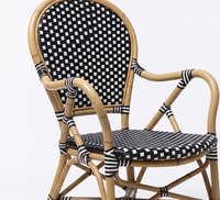 Meilleures ventes de meubles faits à la main, chaises en rotin de bistrot de Paris avec des bras avec un design minimaliste et élégant