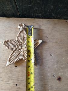 Ensemble d'ornements de Noël en rotin faits à la main, cloche, étoile et nœud en osier naturel, décorations suspendues pour la décoration de l'arbre de Noël - Product Image 6
