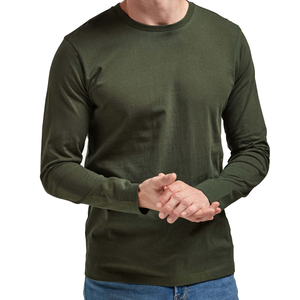 T-shirts pour hommes à manches longues, style épuré, design uni, tissu doux, col rond, manches longues, parfait pour un look moderne et à prix abordable. - Product Image 1