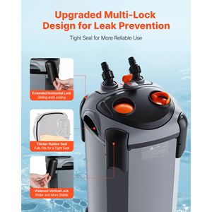 Pompa Potente da 224.5GPH con Filtro a Canister a 3 Stadi, Macchina Esterna per la Pulizia e la Circolazione dell'Acqua dell'Acquario, Confezione Personalizzata - Product Image 4