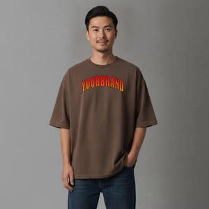 T-shirt surdimensionné vierge personnalisable, épaules tombantes, 100 % coton, haute qualité, écologique, respirant, grandes tailles pour hommes - Product Image 1