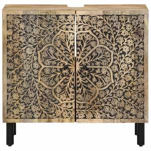 Ensemble de meubles de salle de bain en bois massif de mangue, 2 pièces - Product Image 4