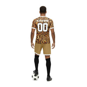 Tenues de football unisexes personnalisées, respirantes, 100% polyester mélangé, manches courtes, nom d'équipe personnalisé, vêtements d'entraînement - Product Image 3