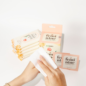 EcoWipes Feminine Wipes Moisturizing <b>Soft</b> Gentle Hygiene for Women, Travel Size Sachet <b>Box</b> - Product Image 1