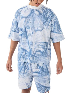 Nouveauté : Ensemble t-shirt et short d'été pour homme, confortable, séchage rapide, coton, logo personnalisé imprimé, ensemble short pour homme - Product Image 1