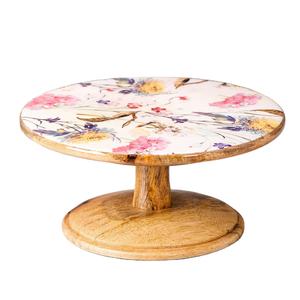 Support à gâteau en bois émaillé imprimé, design moderne, fait main, support à dessert, compatible four et lave-vaisselle, pour occasions festives, mariage, Aïd - Product Image 1