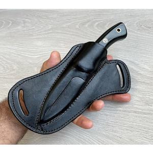 Cuchillo desollador hecho a mano de acero D2 con funda de cuero fino y mango de cuerno de búfalo, producto viral de moda y gran venta. - Product Image 2