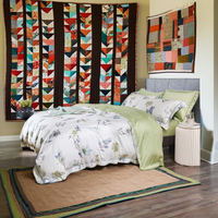 Parure de draps en peluche tissée vintage bio, chaude et confortable pour l'hiver, 100% soie à motif imprimé, avec fermeture à cordon, pour usage domestique et hôtelier, vente en gros