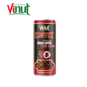 Fresh <b>Coffee</b> Drink Lychee Flavor 250ml Aluminum <b>Can</b> Premium VINUT Wholesale Beverage Supplier Vietnam - Product Image 1