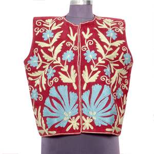 Chaqueta informal de verano/invierno para mujer, estilo indio, de algodón cotrize con bordado floral, con chaleco sin mangas para dama de honor. - Product Image 1