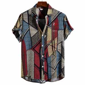 Camisa Hawaiana de Franela para Hombre, Estilo Casual, Antiarrugas, Cuello Camisero, Alta Calidad, Venta Caliente, Ropa de Verano - Product Image 1