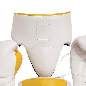 Último Modelo de Set de Boxeo Profesional: Guantes, Protector de Cabeza y Protector Inguinal en Verde, Blanco y Rojo, de Cuero, para Entrenamiento y Sparring - Product Image 2